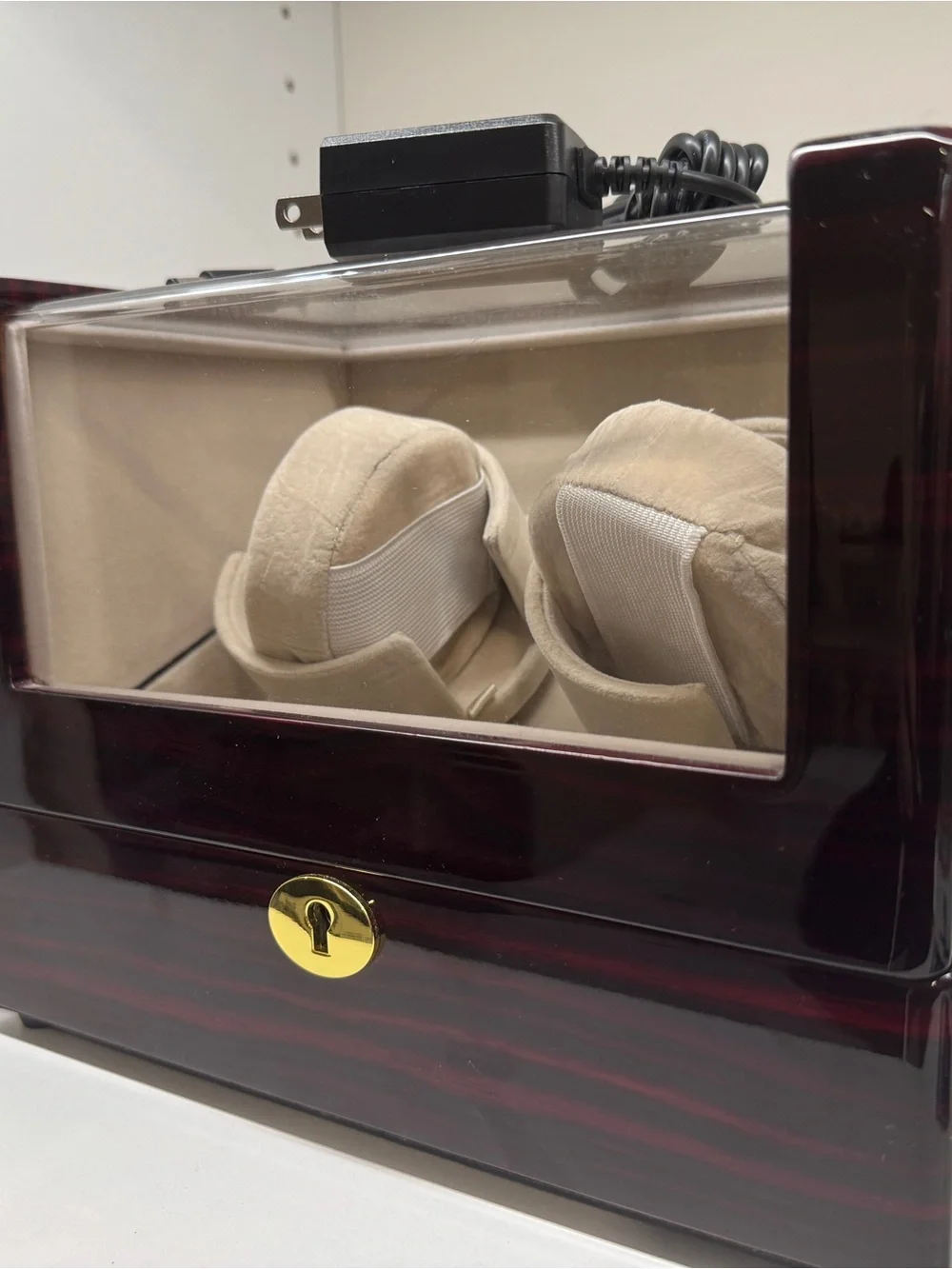 Chiyoda Classic Wooden Watch Display Case and Winder Double